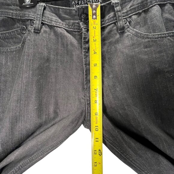Affliction Black Jeans Blake Relaxed Straight Denim Mens 32x32 Studded Label - Picture 15 of 16
